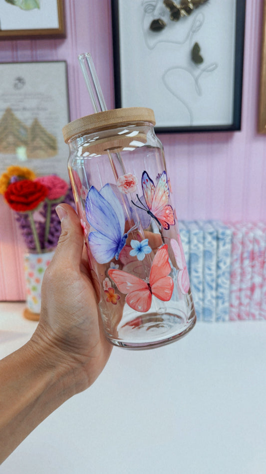 Butterflies 20 oz Glass