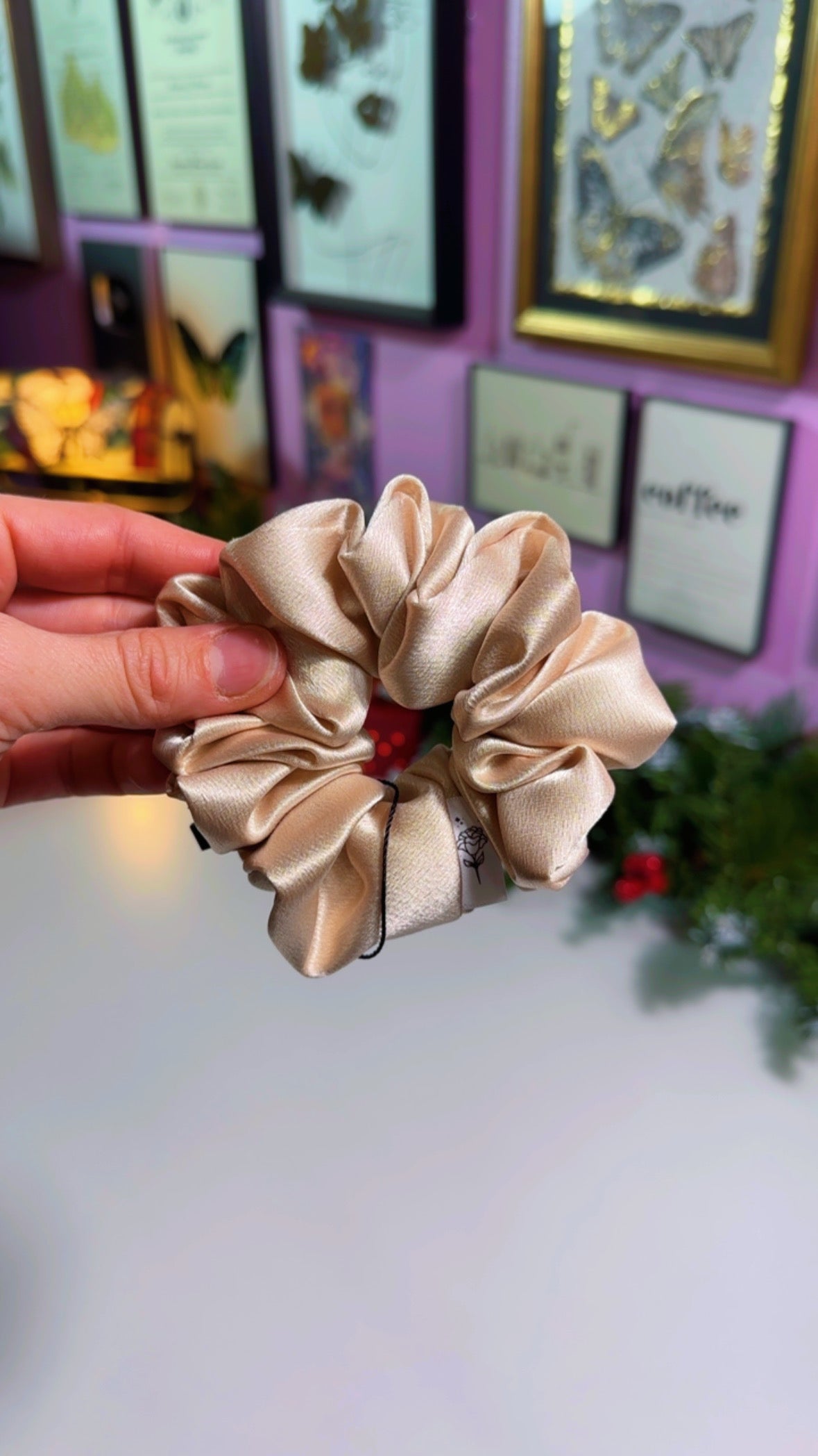Nude Satin Scrunchie