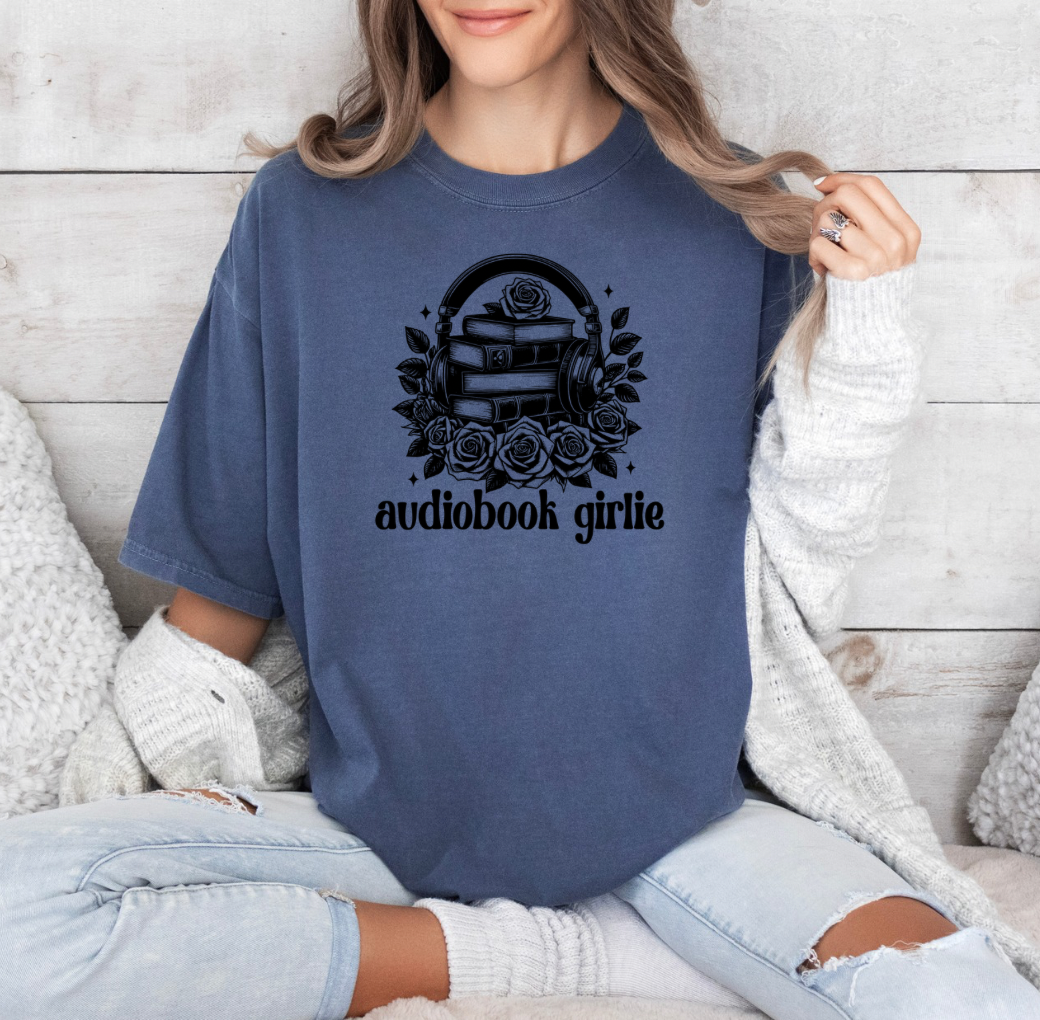 Audiobook Girlie T-shirt (Blue Jean)