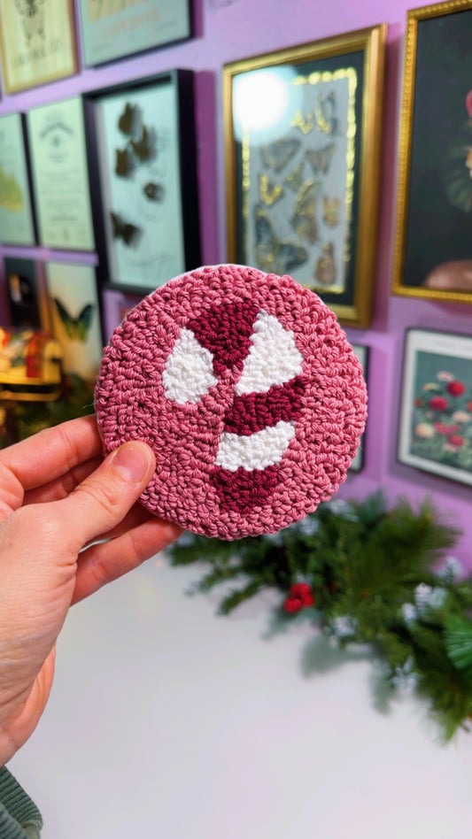Candy Cane Handmade Coaster