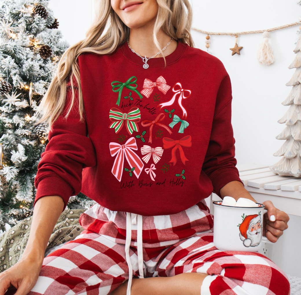 Deck the Halls Crewneck (Dark Red)