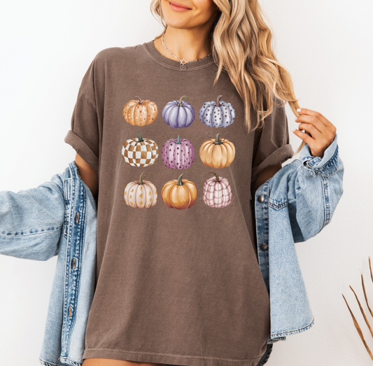Colorful Pumpkins T-shirt (Espresso)