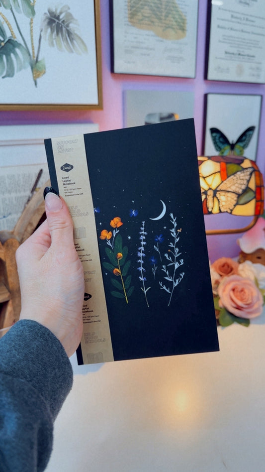 Midnight Floral Layflat Notebook