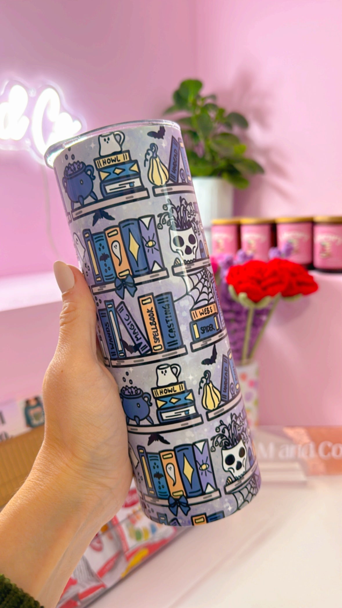 Spooky Book Shelf 20oz Insulated Tumbler