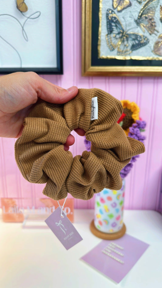 Caramel Waffle Knit XL Scrunchie