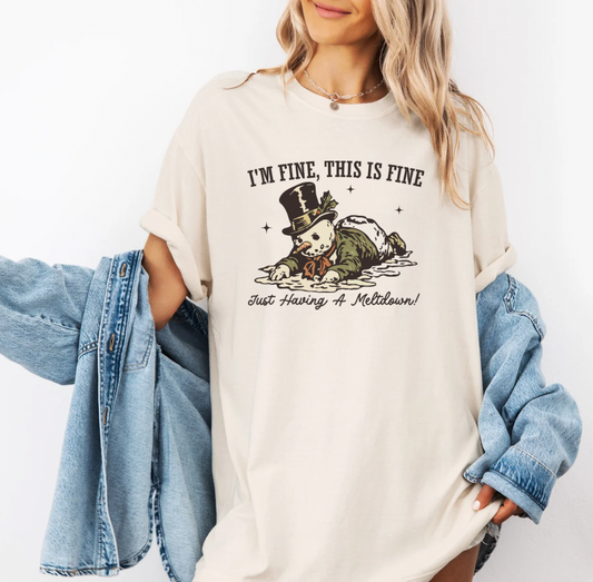 It’s Fine, Just Having a Meltdown T-shirt (Ivory)