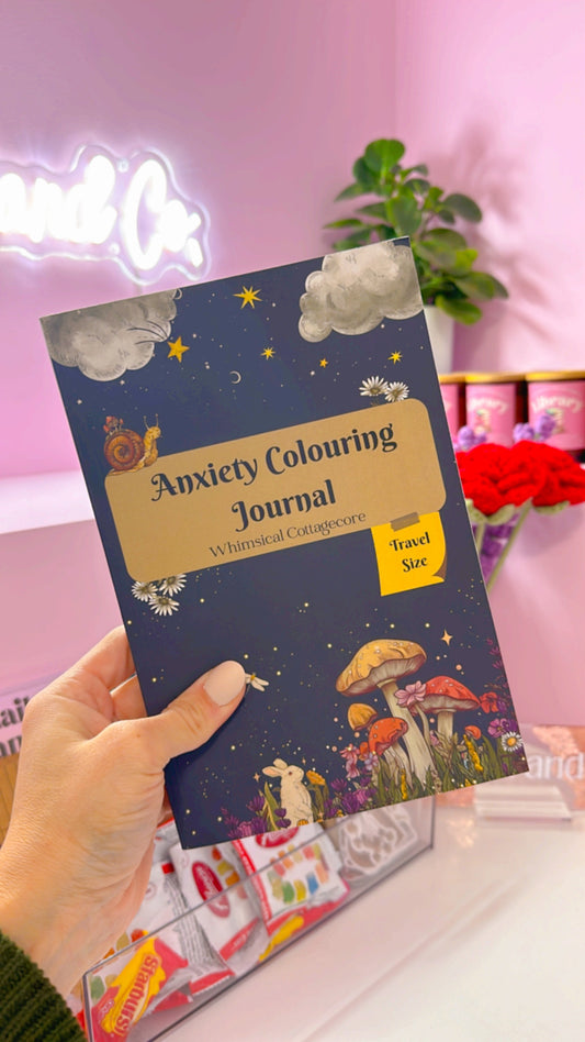 Whimsical Cottage-core Anxiety Coloring Book (Travel Size)