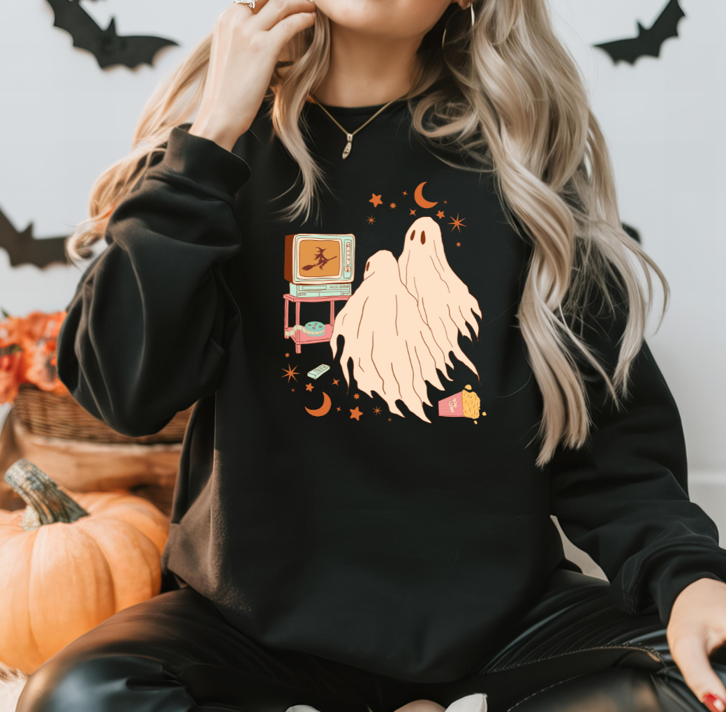 Ghosts Scary Movies and Chill (Black)