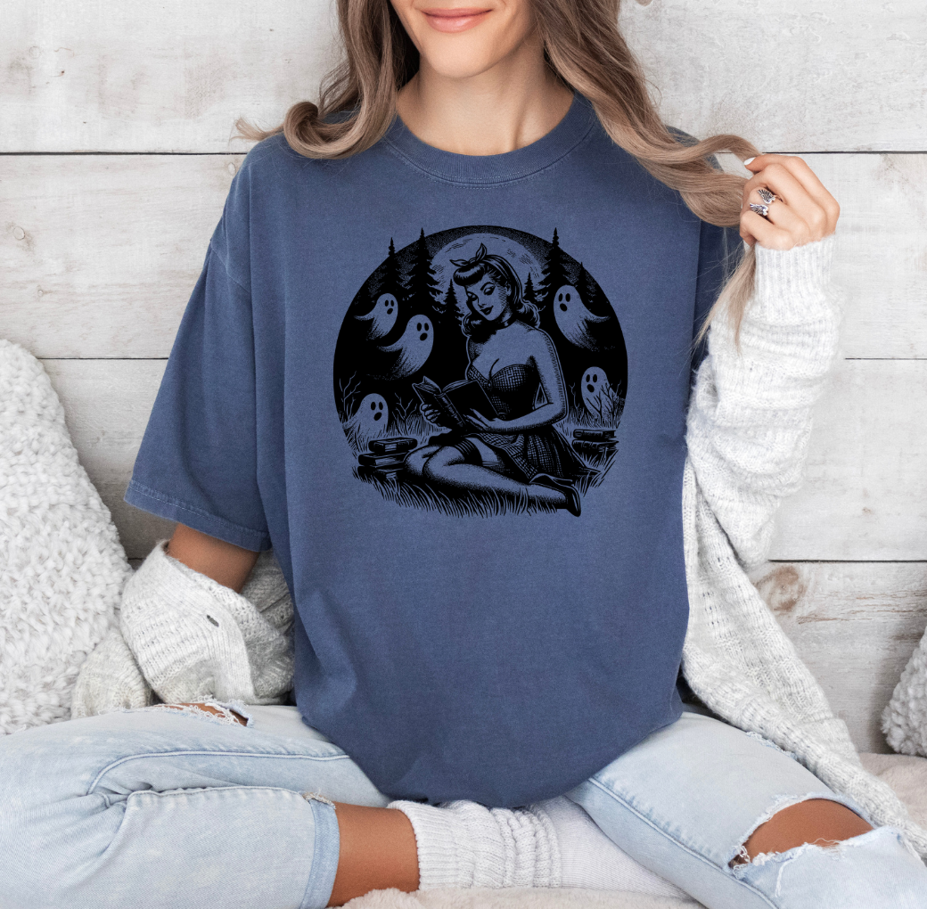 Ghostly Books T-shirt (Dark Blue)