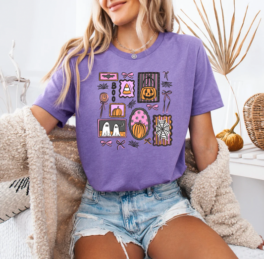Spooky Doodles T-shirt (Purple)