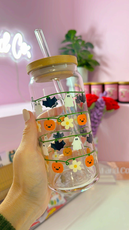 Spooky String Lights 20 oz Glass Can