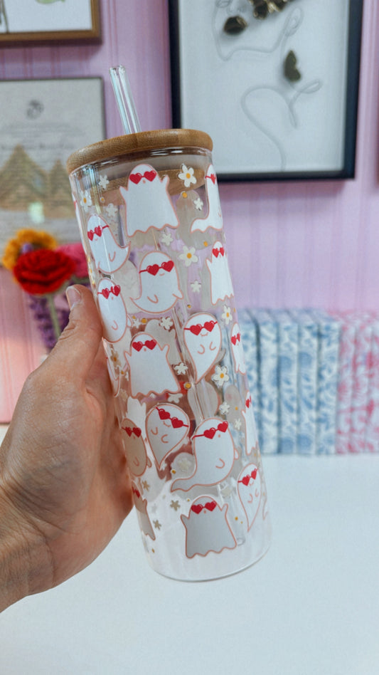 Groovy Ghosts 22 oz Glass Can