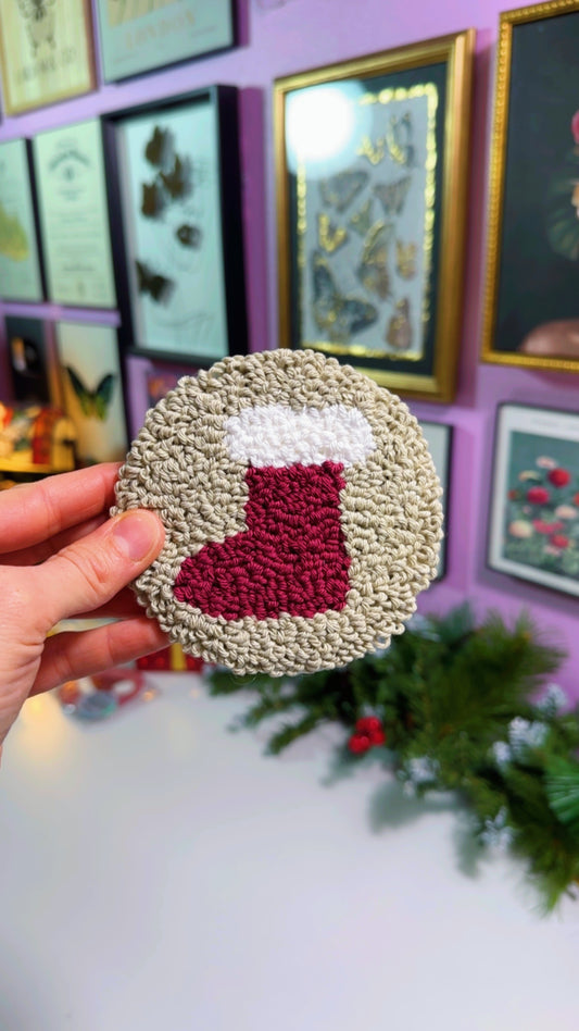 Sage Stocking Handmade Coaster