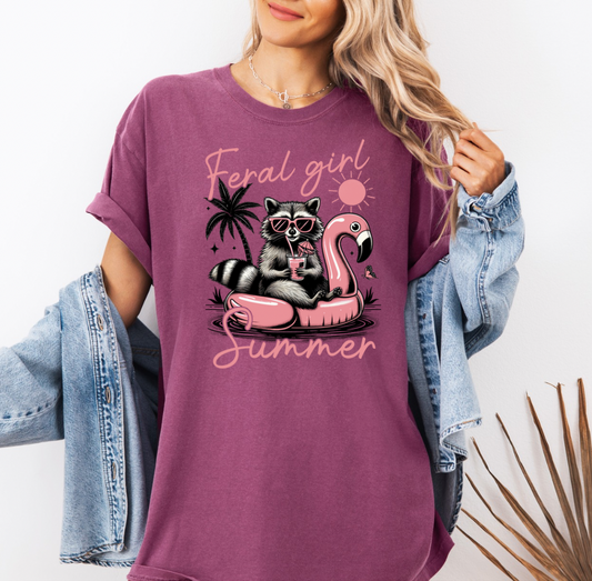 Feral Girl Summer T-shirt (Berry)