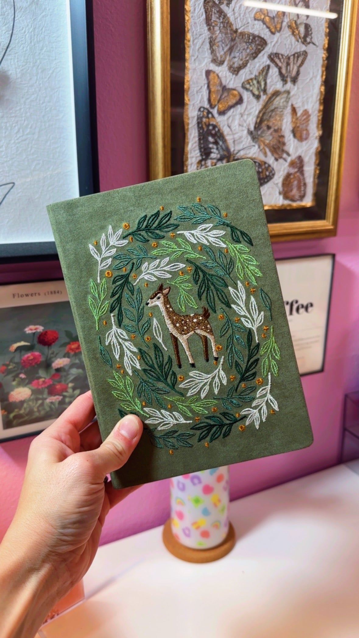 Embroidered Deer Hardcover Notebook
