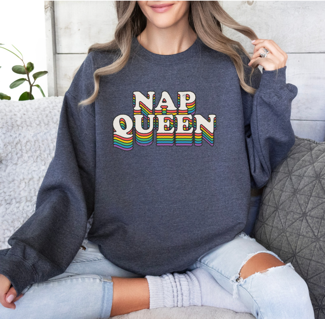 Nap Queen Crewneck (Heather Grey)