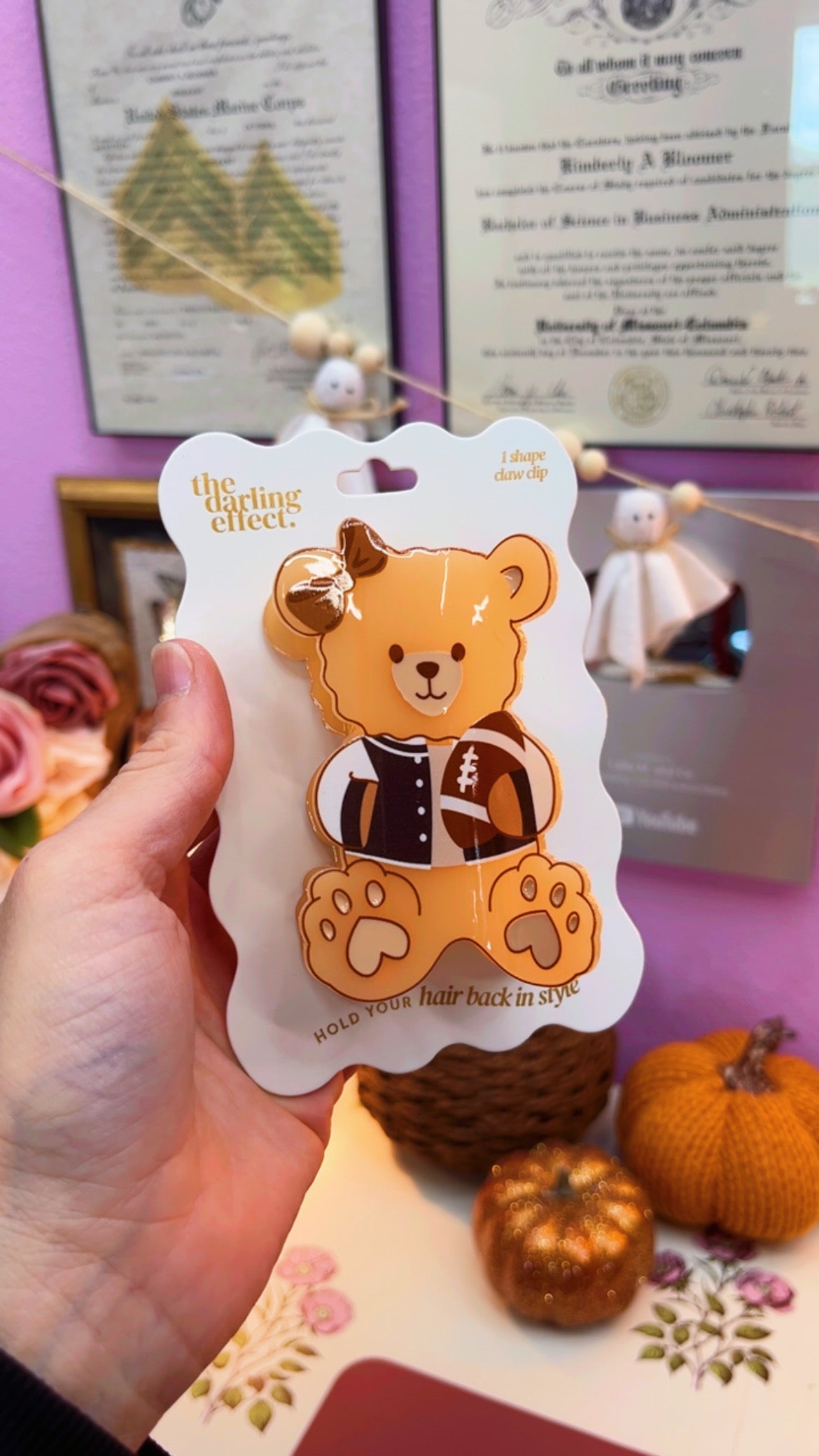 Touchdown Teddy Claw Clip