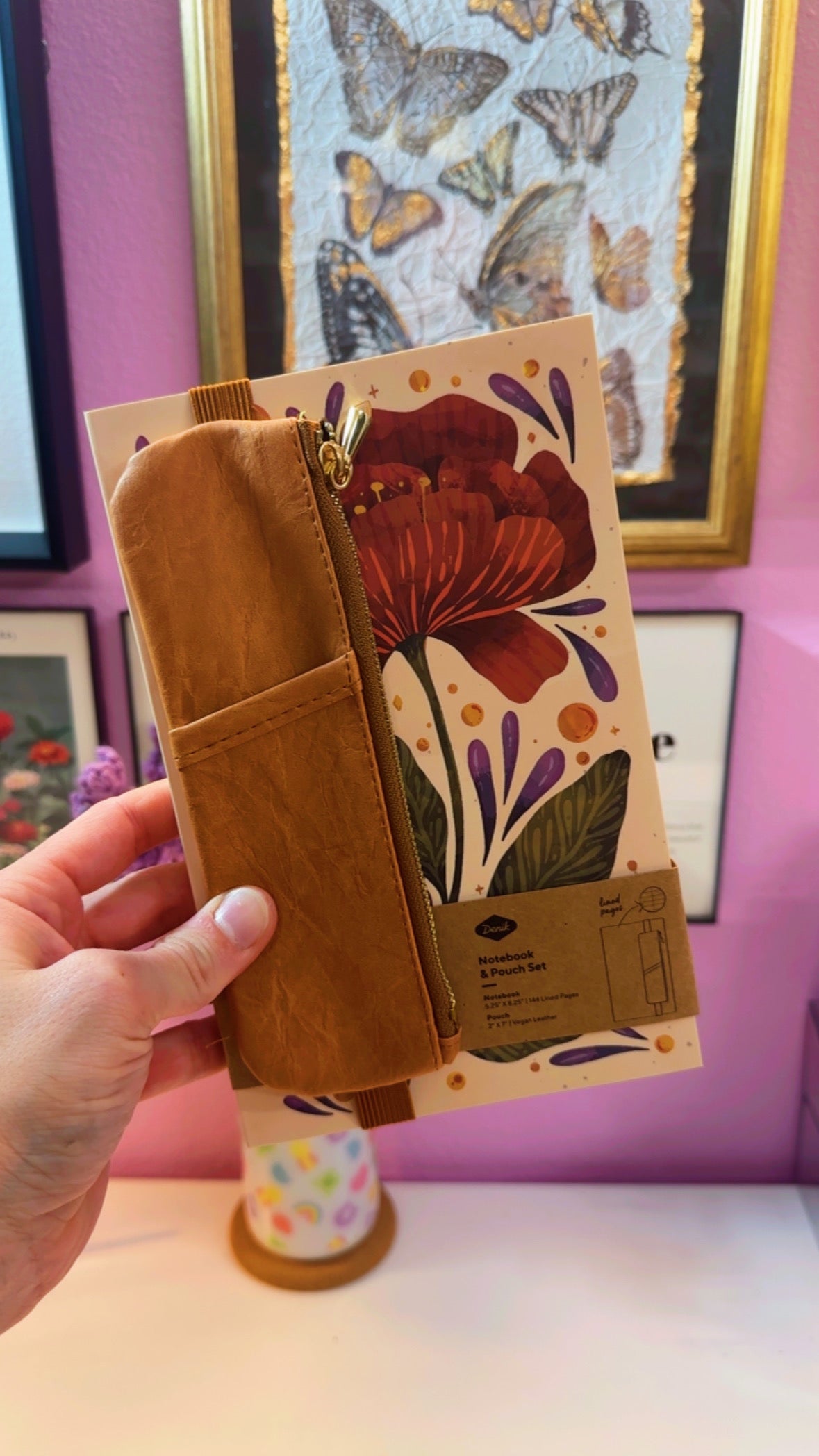 Burgundy Bloom Lay flat Journal and Pouch Set