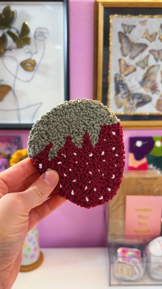 Red Strawberry Handmade Coaster