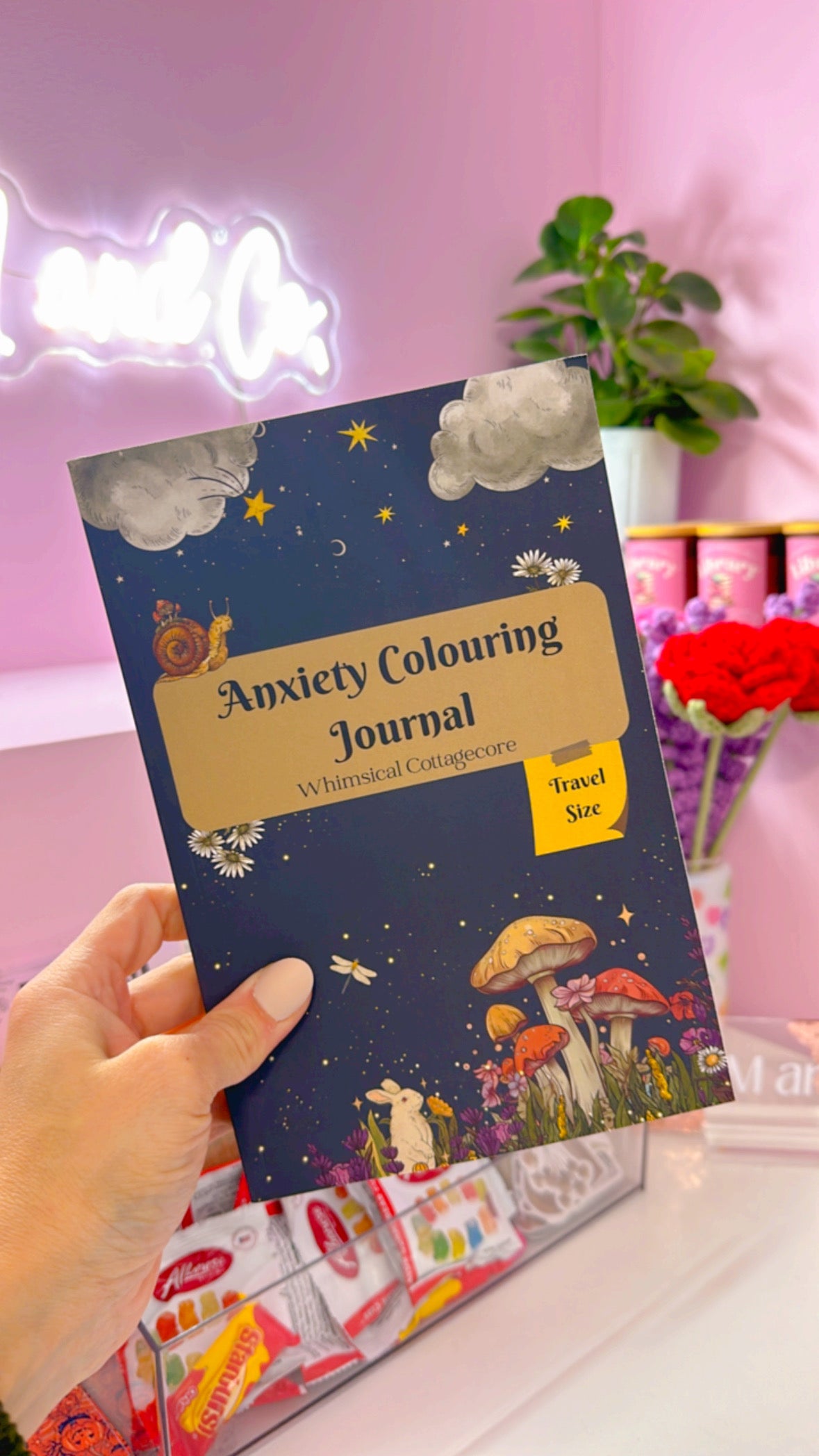 Whimsical Cottage-core Anxiety Coloring Book (Travel Size)