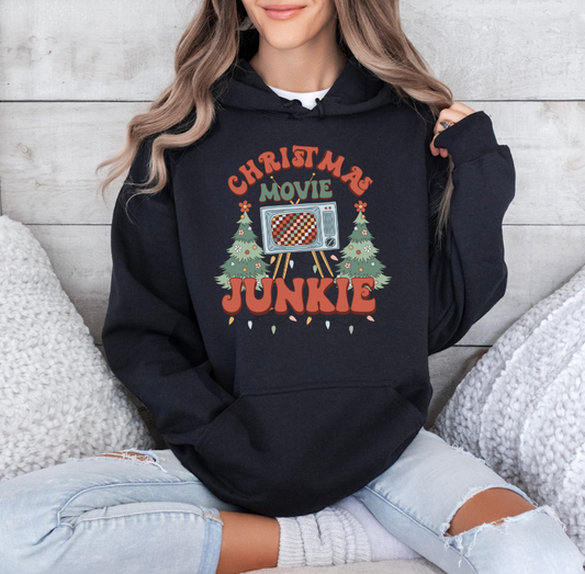 Christmas Movie Junkie Hoodie (Black)