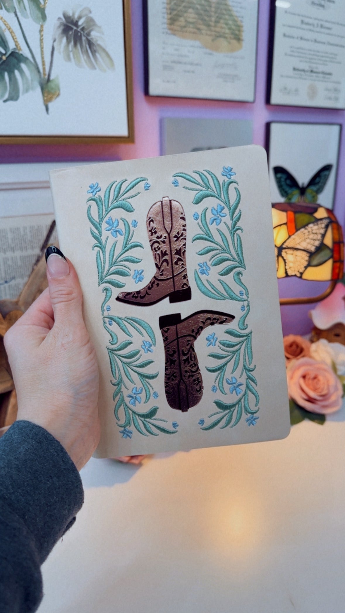 Boots Embroidered Journal Notebook