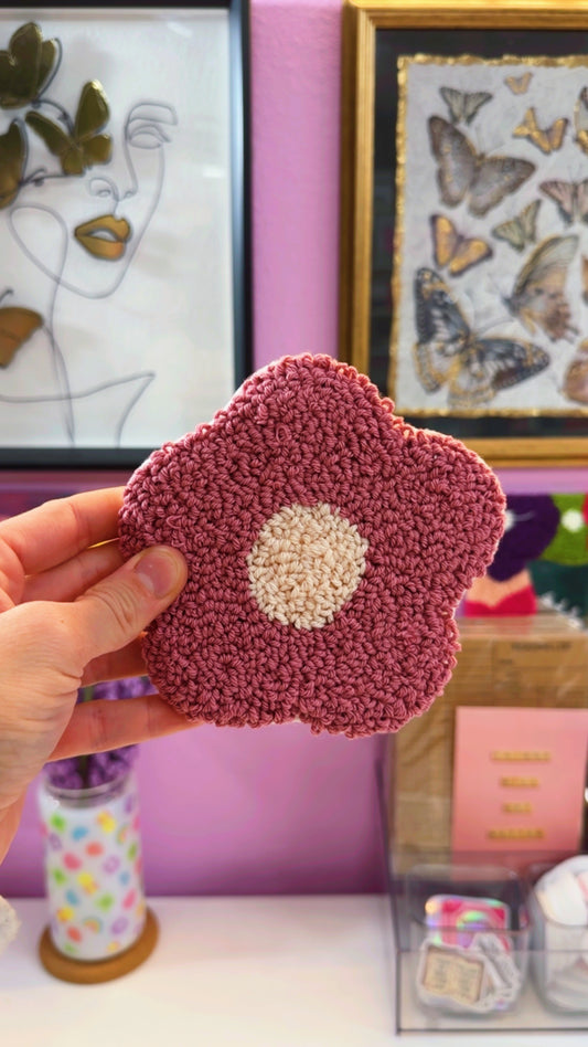 Mauve Flower Handmade Coaster