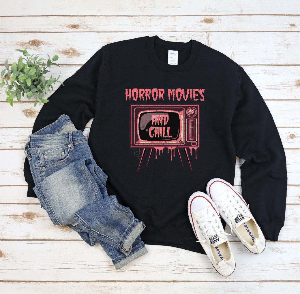 Scary Movies and Chill Crewneck (Black)