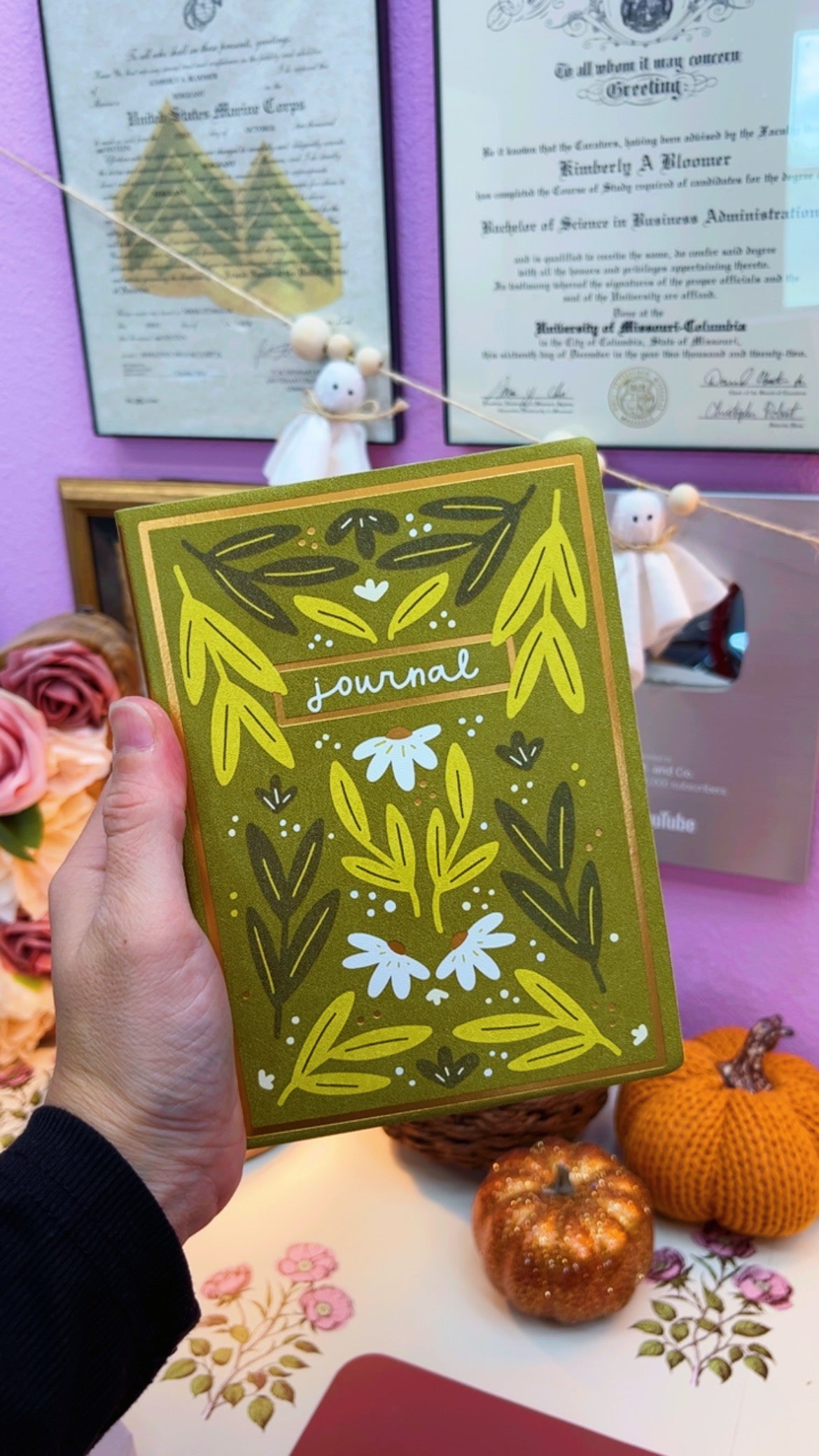 Green Floral Softcover Journal