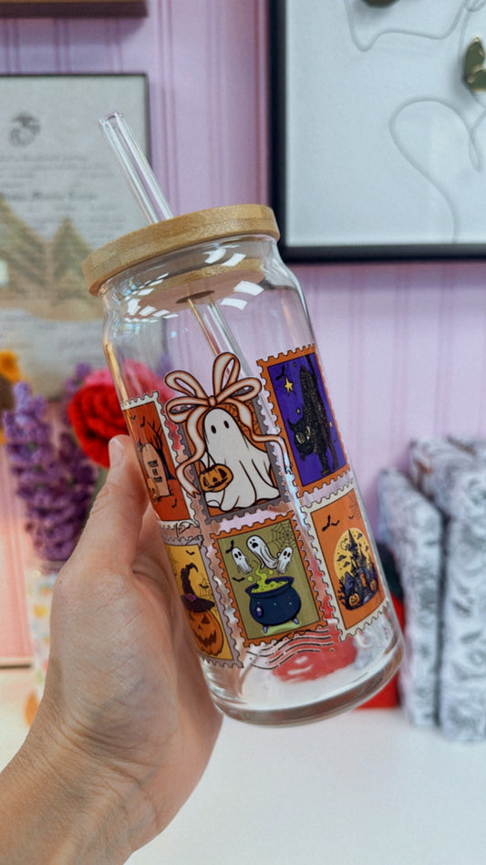 Spooky Stamps 20 oz Glass