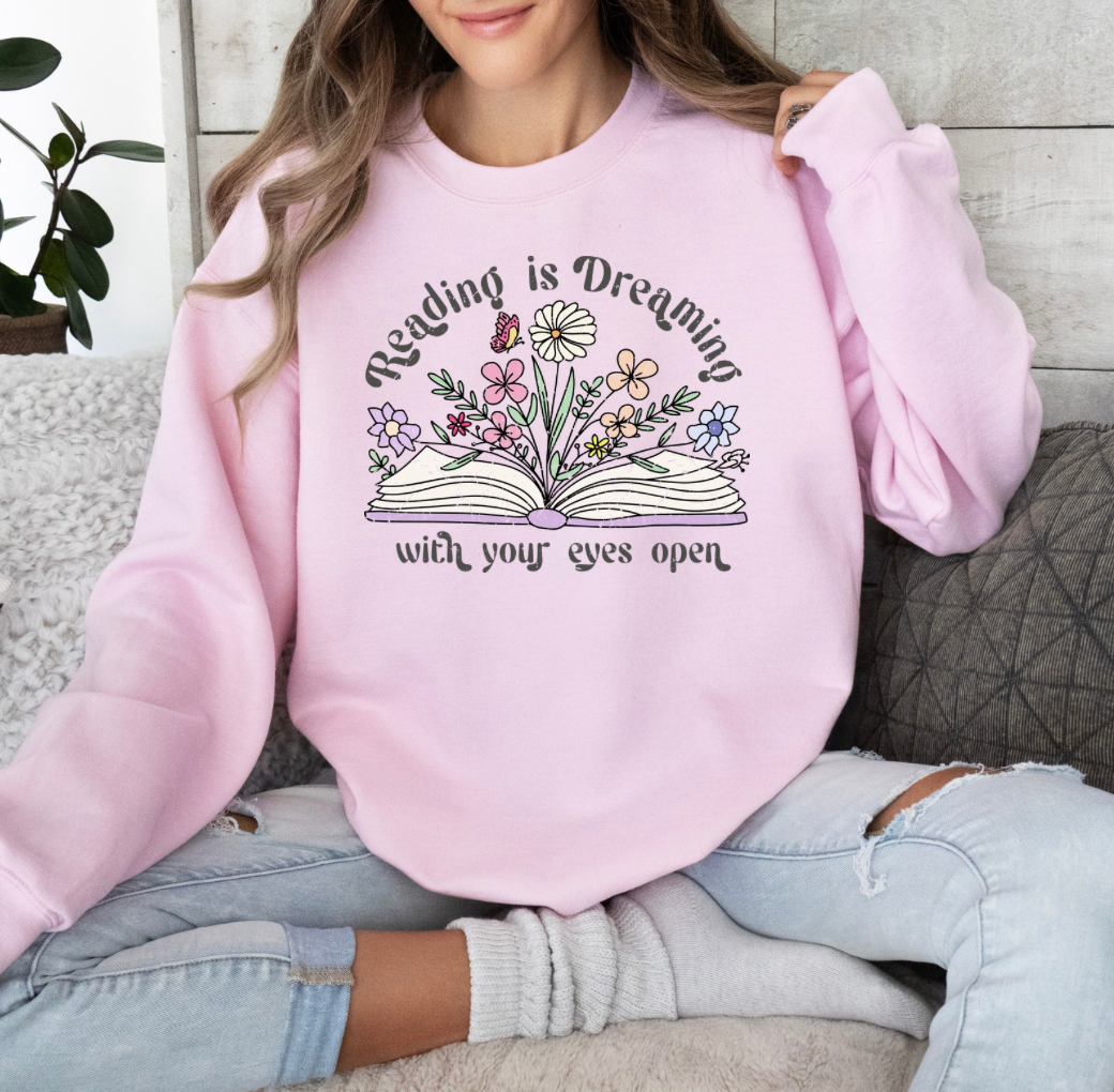 Reading is Dreaming Crewneck (Pink)