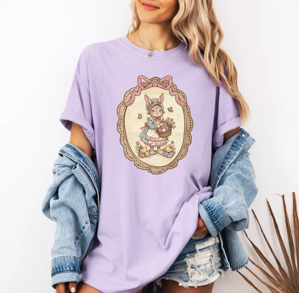 Spring Bunny T-shirt (light purple)