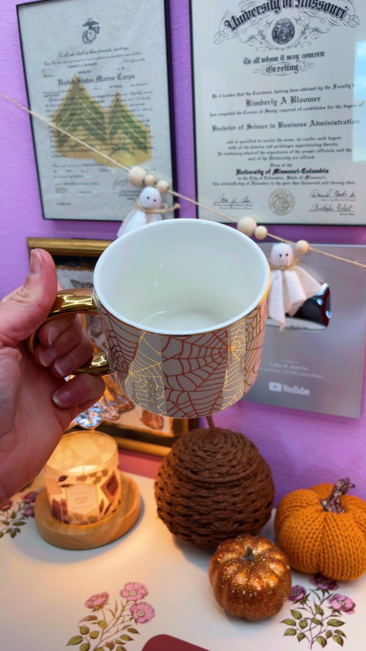Gold Spiderwebs Mug (14 oz)