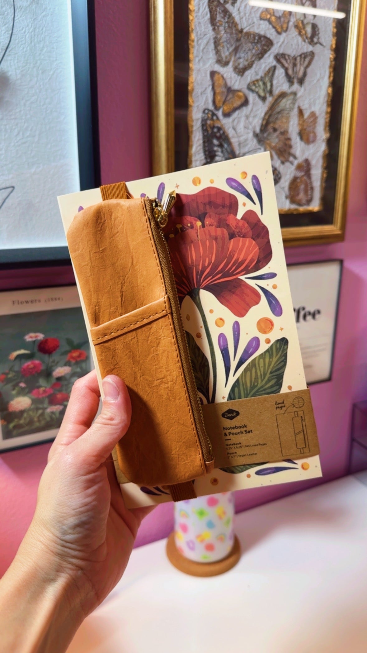 Burgundy Bloom Lay flat Journal and Pouch Set