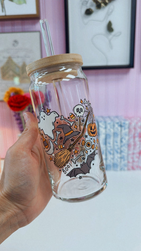 Spooky Heart 20 oz Glass Can