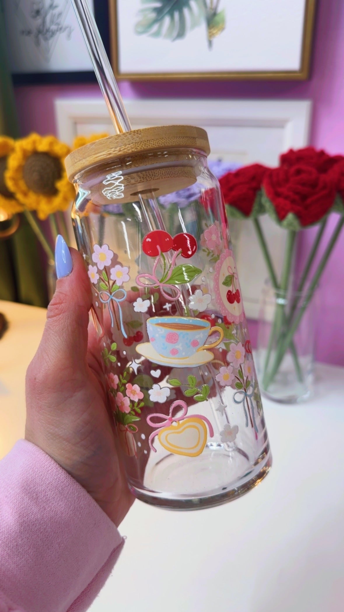 Tea Time 20 oz Glass Can