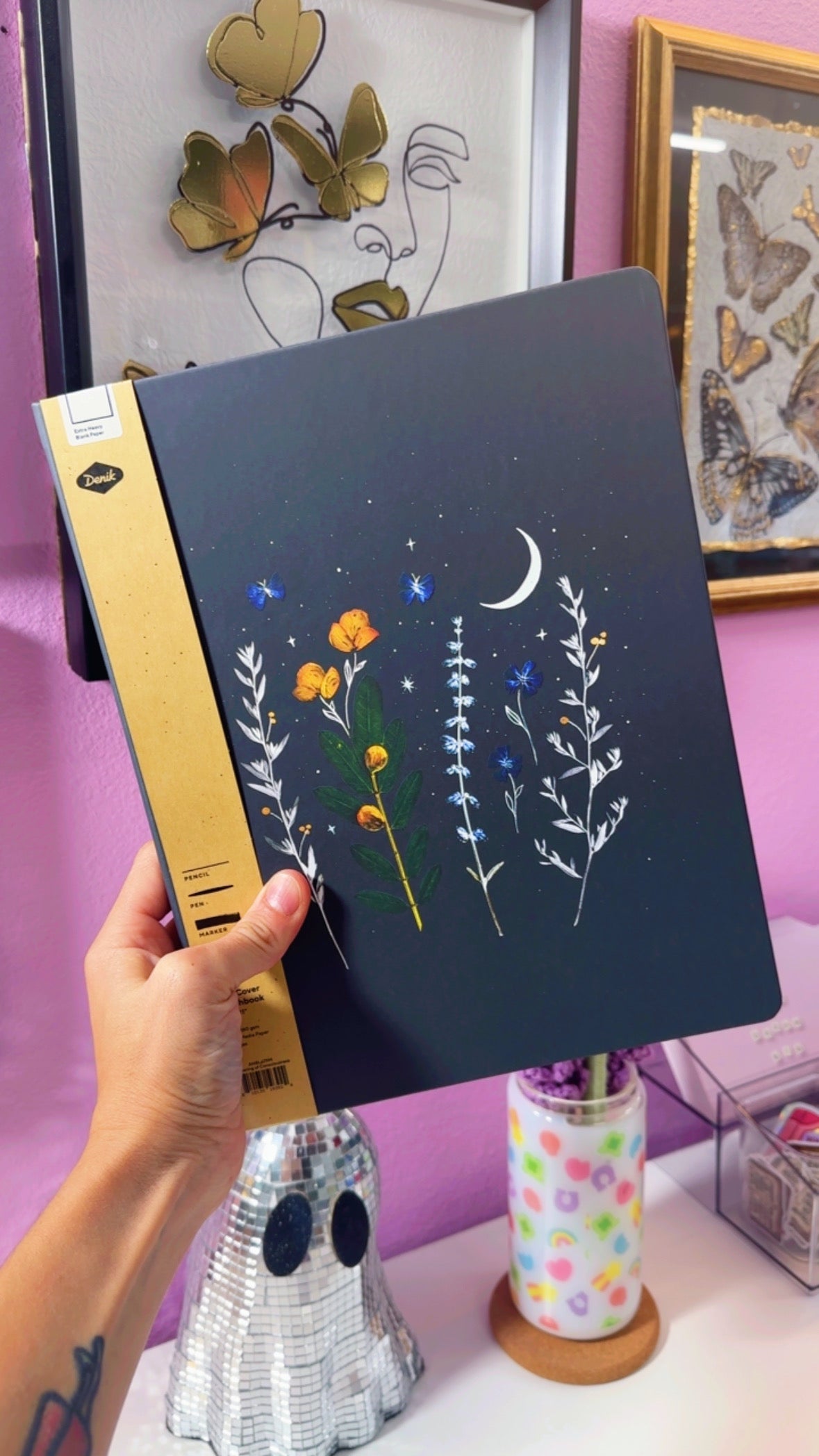 Moonlight Floral Sketchbook Journal