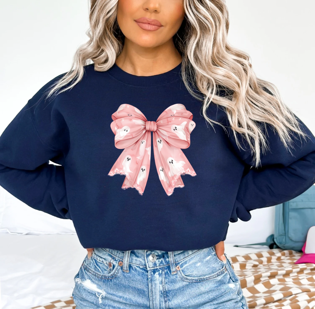 Coquette Girlie Ghost Crewneck (Navy)