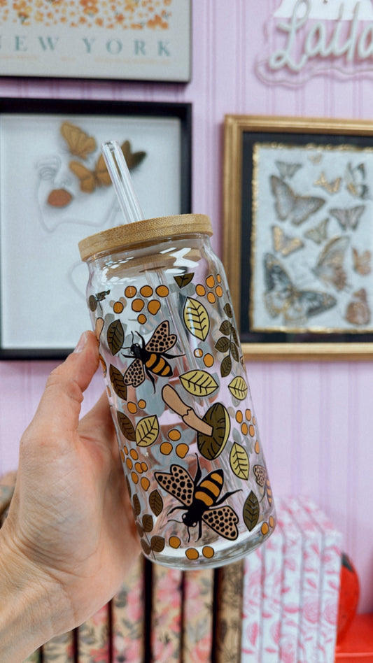 Bees 20 oz Glass