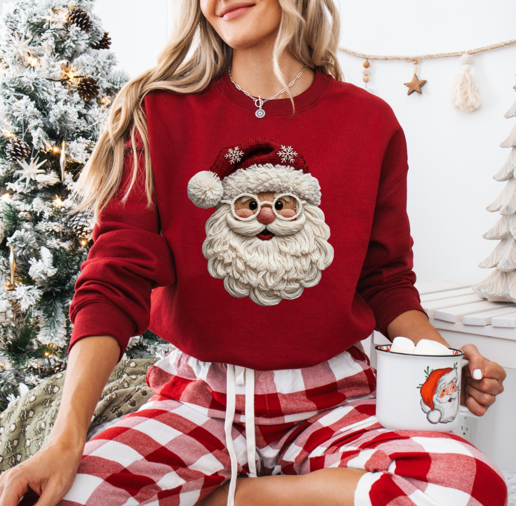 Cozy Santa Crewneck (Deep Red)