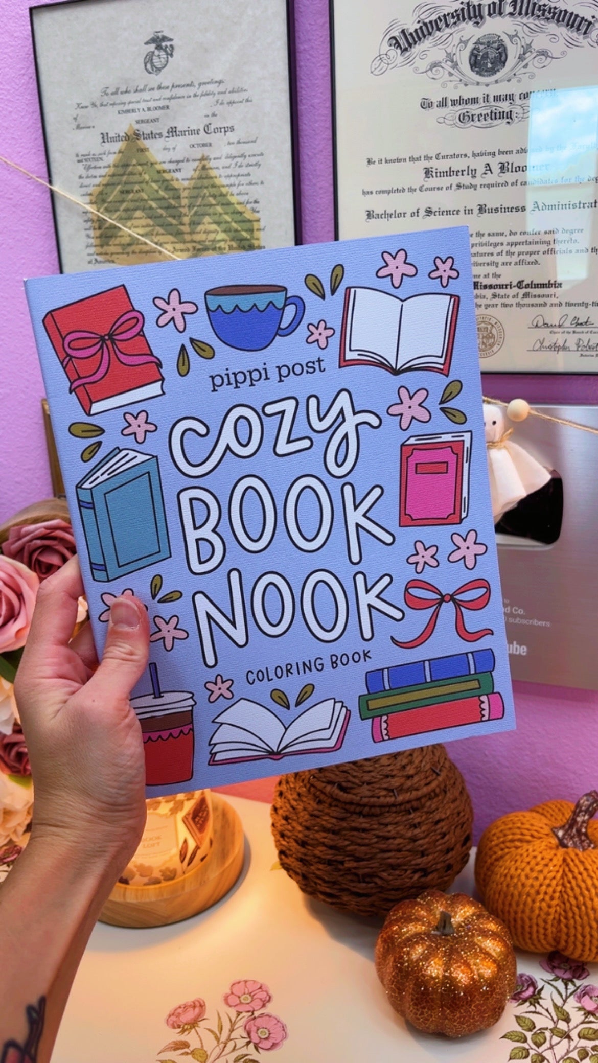 Cozy Book Nook Coloring Book