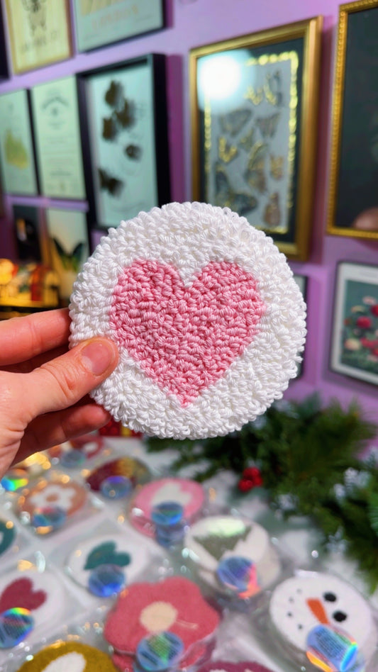 Pink Heart Handmade Coaster