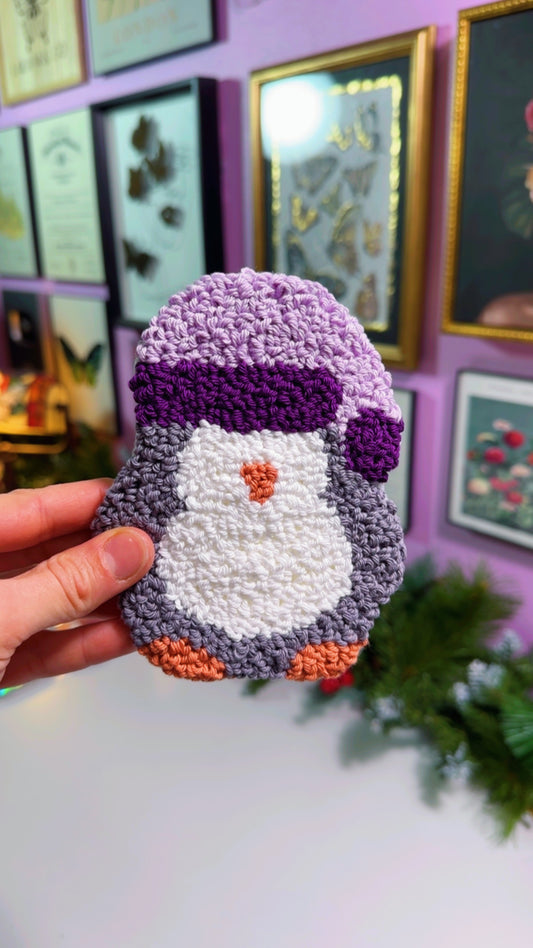 Purple Penguin Handmade Coaster