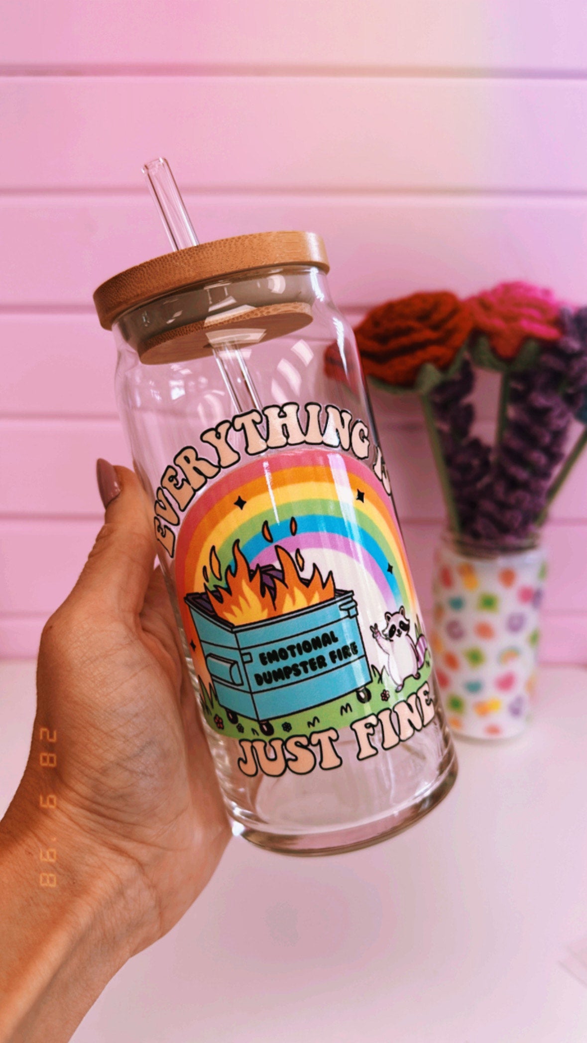 Everything is Fine 20 oz Glass Can