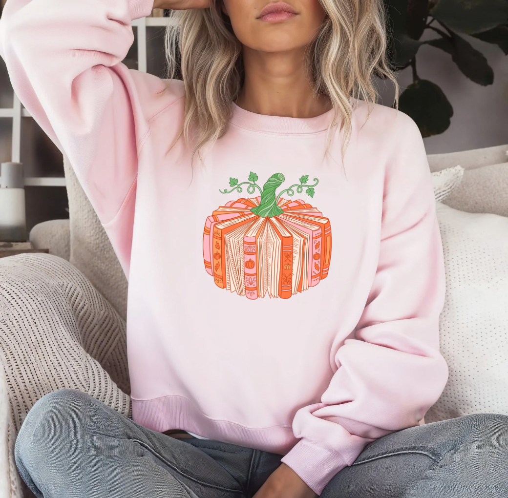 Bookish Pumpkin Crewneck (pink)