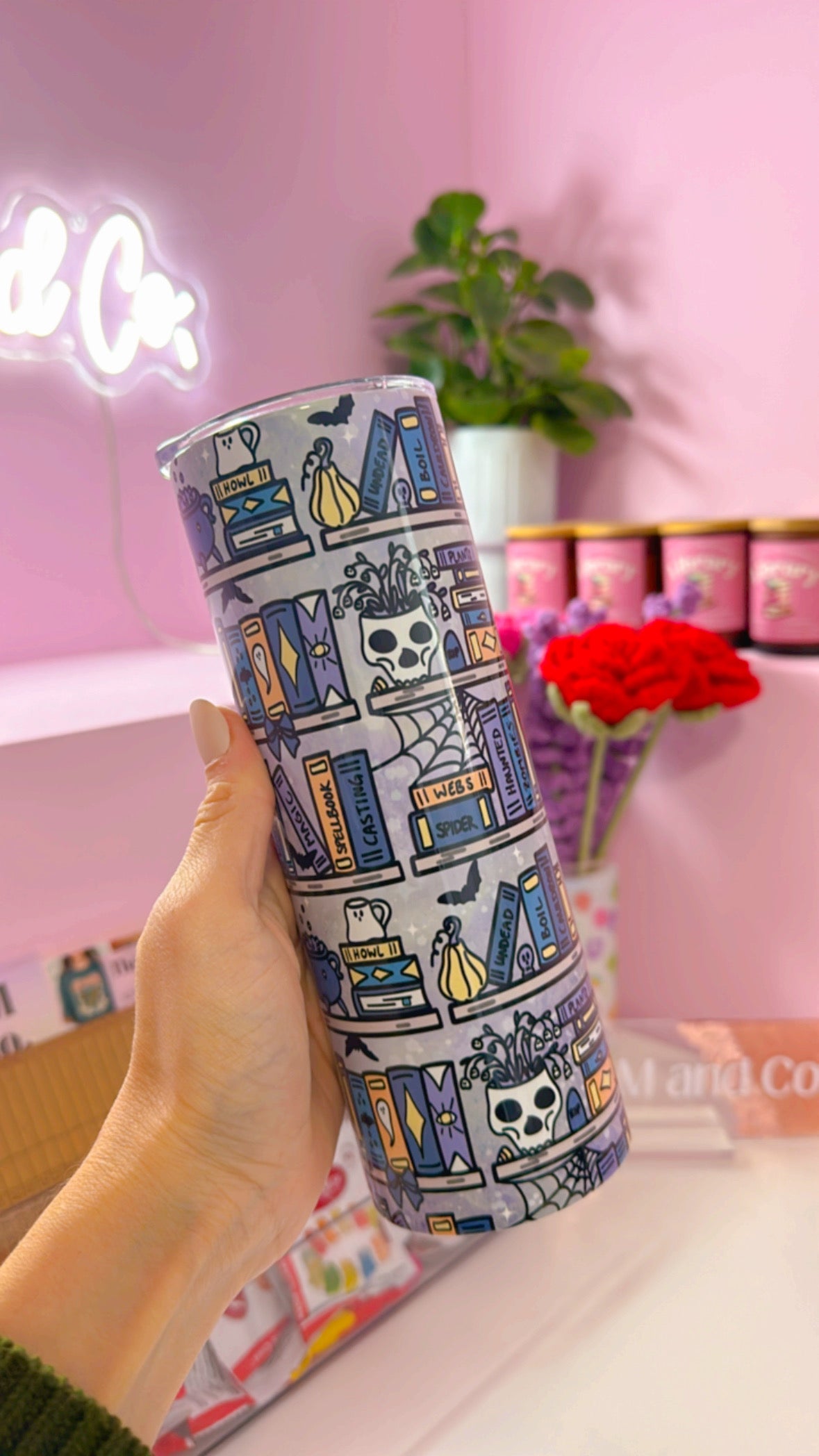 Spooky Book Shelf 20oz Insulated Tumbler