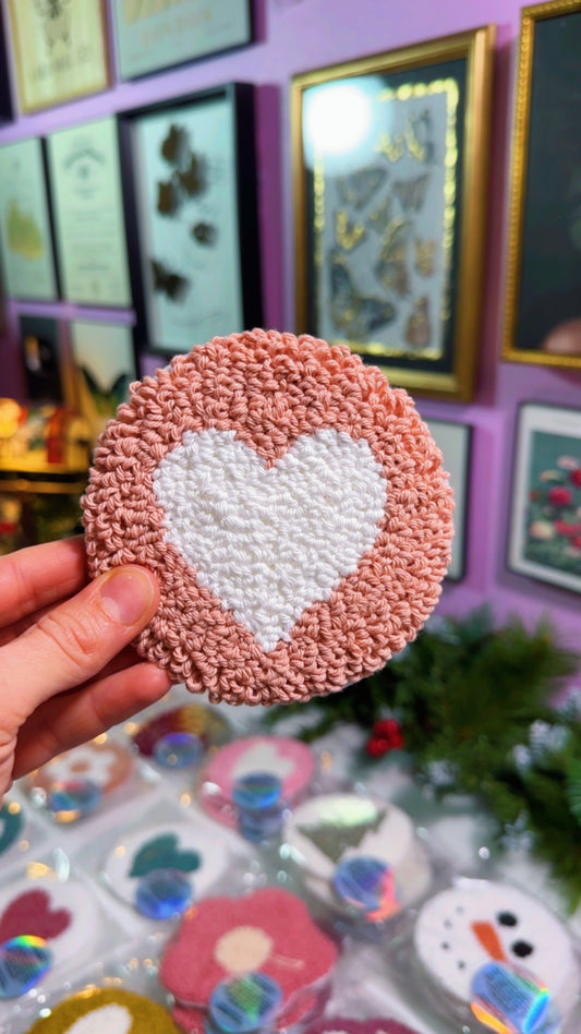 Pink Heart Handmade Coaster
