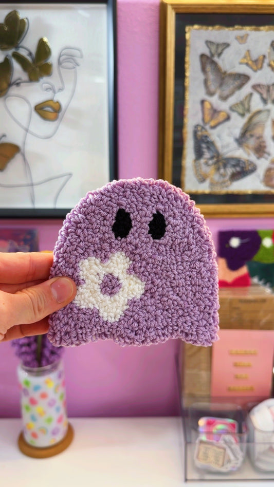 Purple Ghostie Handmade Coaster