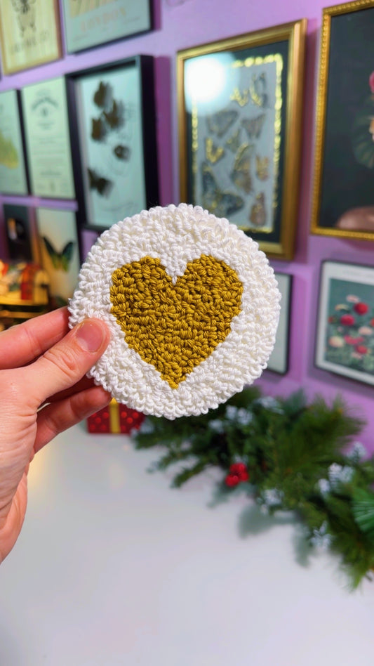 Mustard Heart Handmade Coaster