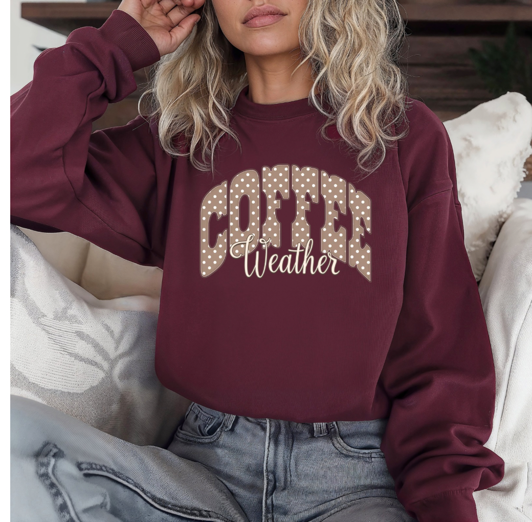 Coffee Weather Crewneck (Maroon)